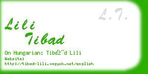 lili tibad business card